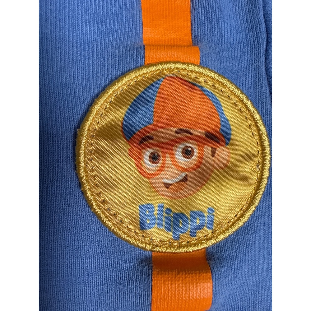 Blippi Toddler Boys Blue Top Orange Suspenders Bow‎ Tie Graphic Size 4T